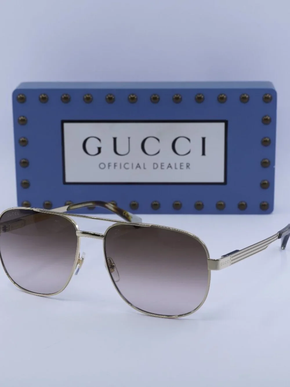 Gucci GG1223S 003 Square Sunglasses - Gold/Brown Gradient